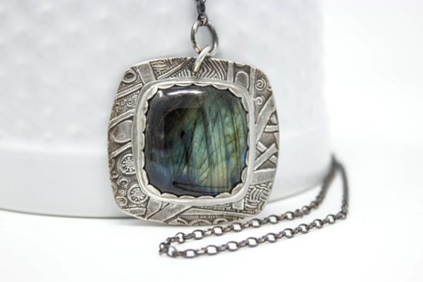 .999 Fine Silver and Labradorite Necklace