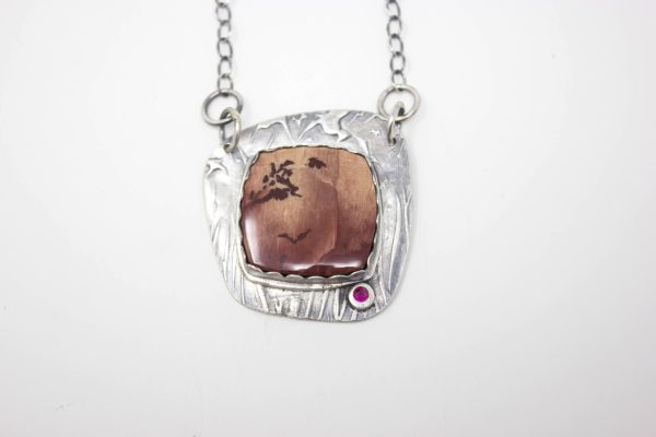 .999 Fine Silver and Owyhee Mountain Jasper Necklace - Image 4