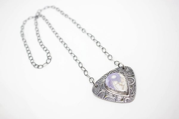 .999 Fine Silver and Laguna Agate Necklace - Image 5