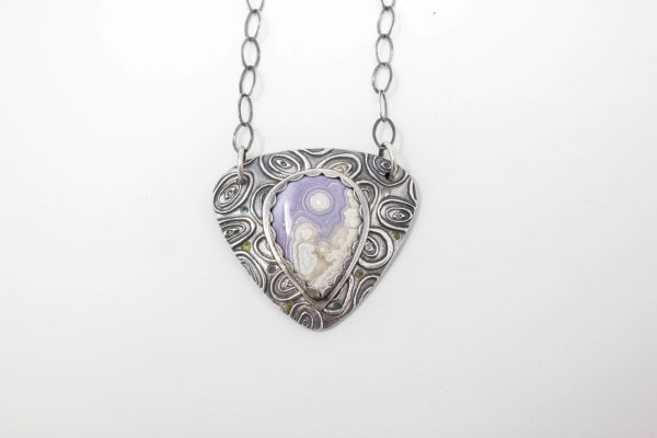 .999 Fine Silver and Laguna Agate Necklace - Image 4