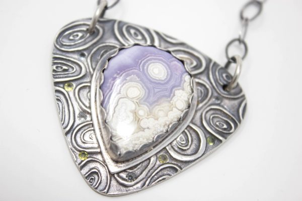 .999 Fine Silver and Laguna Agate Necklace - Image 3