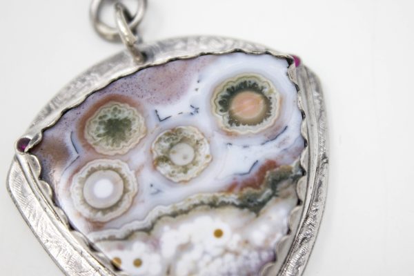 .999 Fine Silver Ocean Jasper Pendant Necklace - Image 4