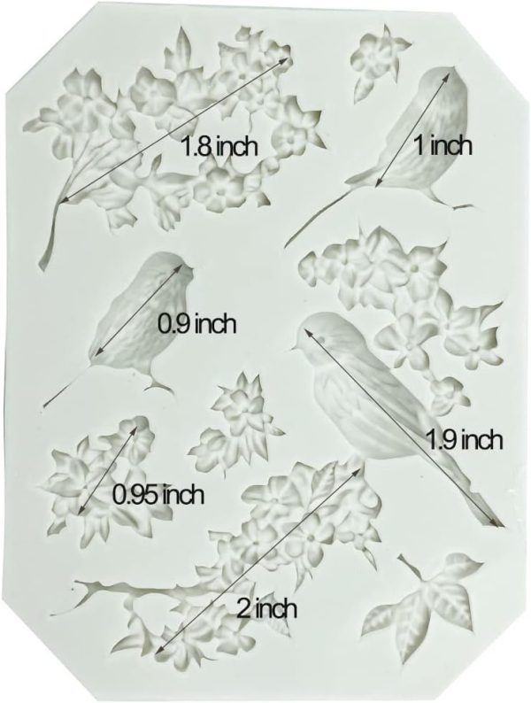 Birds & Blossoms Silicone Mold – Nature-Inspired Detailing for Crafts - Image 4