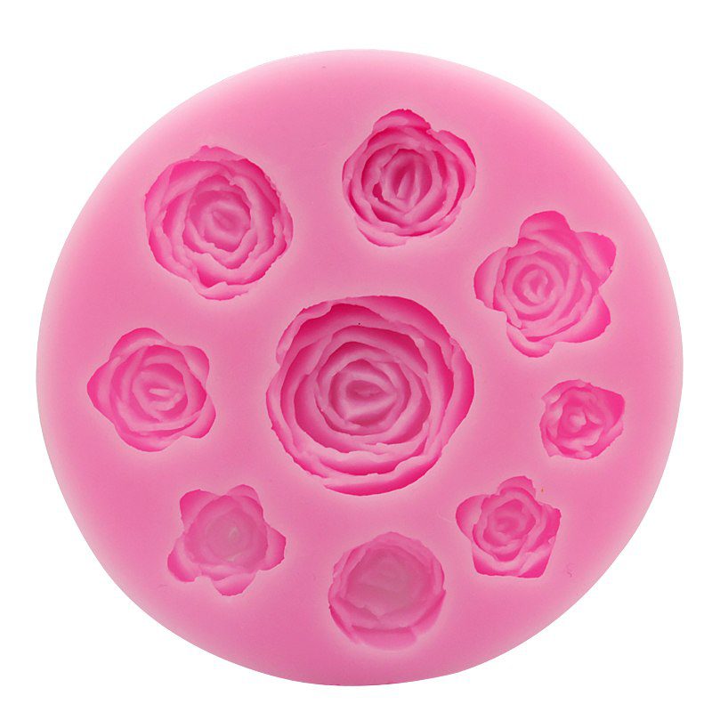 Rosette Silicone Mold – 9 Elegant Floral Designs in Varying Sizes