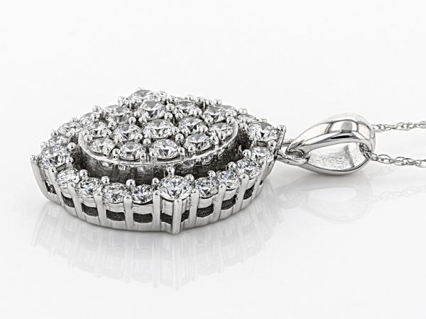 1.35ctw Round White Lab-Grown Diamond Pendant with 18-Inch Rope Chain – 14K White Gold - Image 2