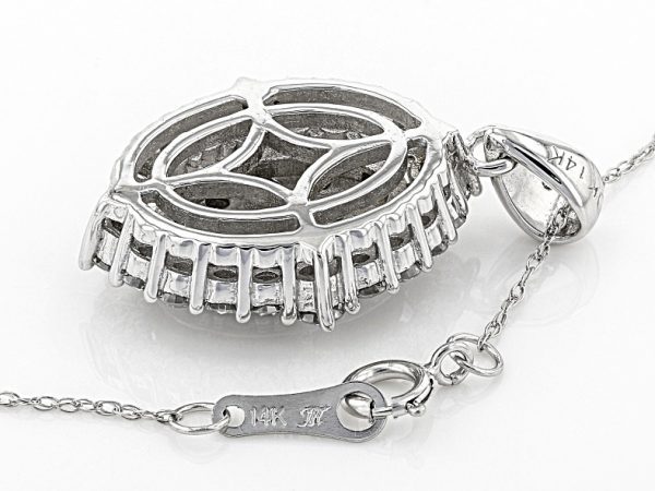 1.35ctw Round White Lab-Grown Diamond Pendant with 18-Inch Rope Chain – 14K White Gold - Image 3