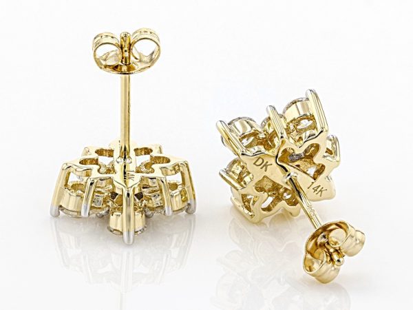1.24ctw Round White Lab-Grown Diamond Earrings – 14K Yellow Gold - Image 2