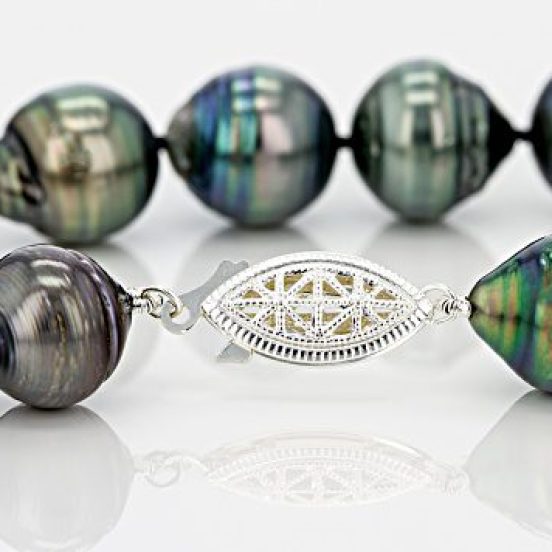 Baroque Cultured Tahitian Pearl Silver Strand Necklace 20 inch